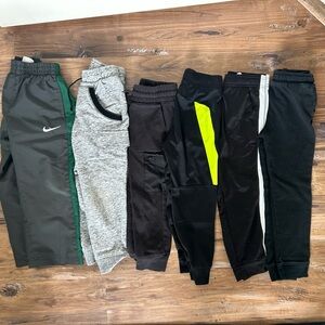 Nike Kids Mixed Athletic Pants Bundle - Black, Gray, Green, Neon Yellow